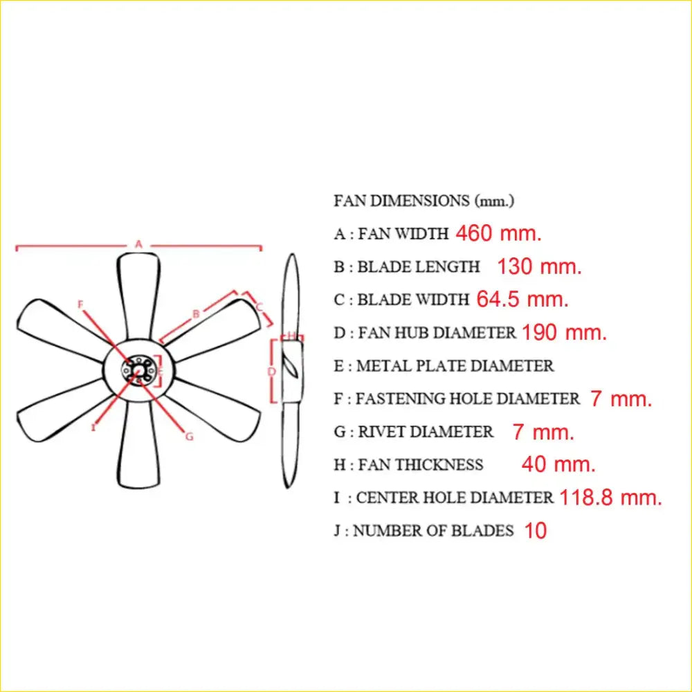 Cooling Fan Blade 3.0L for Toyota Hilux2005-2015