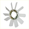 White plastic cooling fan blade with metallic hub for 3.0L Toyota Hilux 2005-2015 shown from back side
