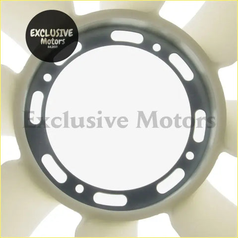 Off-white plastic radiator fan shroud with black inner ring and rectangular cutouts for nissan patrol gq y60 cooling fan blade