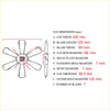 Technical diagram showing dimensions of a seven-blade cooling fan blade for toyota hilux 1988-1997 with measurements