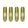 Four yellow-green threaded metal lug nuts with smooth heads for cooling pump fan bracket on toyota sequoia tundra