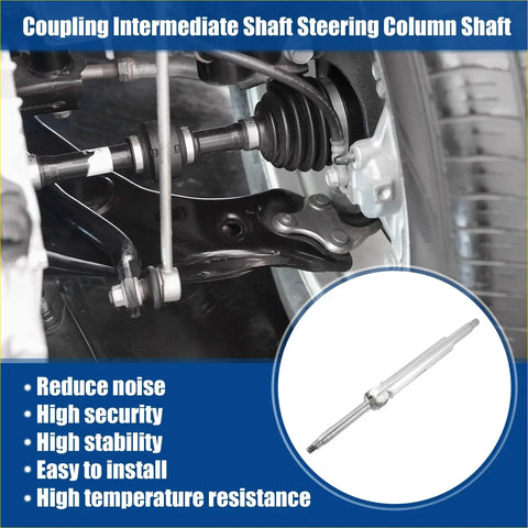 Silver metallic coupling intermediate shaft steering column shaft for toyota fj cruiser 2007-2014 shown from back side