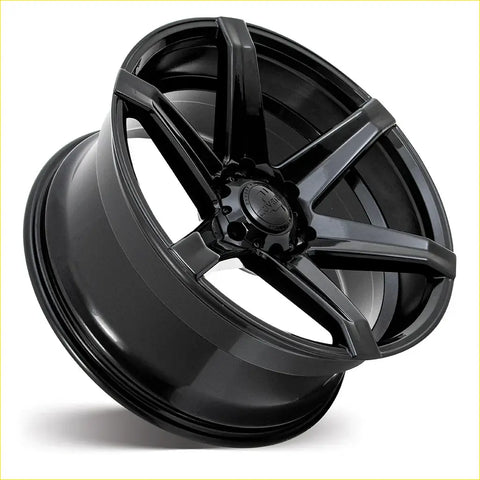 Black gloss finished five spoke vossen alloy wheel covert rv2 20x9 6x1397 plus 15 with sleek modern design