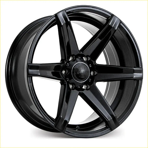 Black gloss five-spoke alloy wheel covert rv2 20x9 6x1397 hubcap with fabrit logo for trucks and suvs