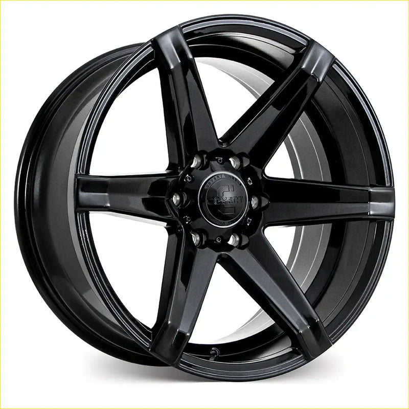Black gloss five-spoke alloy wheel covert rv2 20x9 6x1397 hubcap with fabrit logo for trucks and suvs