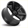 Black matte finished covert rv2 alloy wheel with five spoke design and center cap sized 20x9 6x1397 offset 15