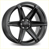 Black matte finished alloy wheel covert rv2 with five bold spokes and covent logo hubcap size 20x9 with 6x139.7 bolt pattern