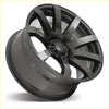 Black matte finished covert rv3 alloy wheel with multi spoke design and center cap in gloss gunmetal color