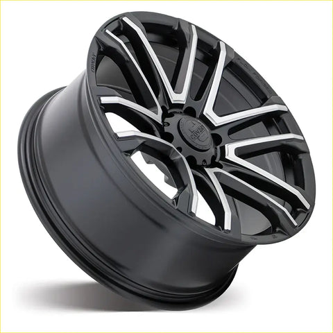 Black and silver two tone vossen covert rv4 20x9 satin black with milled spokes multi spoke alloy wheel