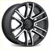 Black and silver two-tone craft covet rv4 20x9 alloy wheel with multi-spoke satin black milled spokes in 6x139.7 pattern