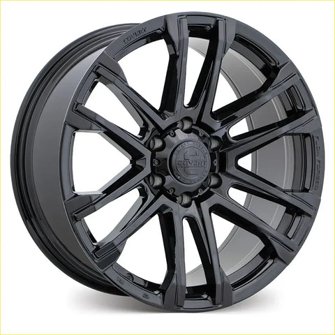 Black gloss finish alloy wheel covr multi-spoke design center cap rv4 20x9 6x1397 38 offset