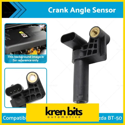 Black plastic crank angle sensor with gold threaded mounting hole and connector for ford ranger px and mazda bt-50