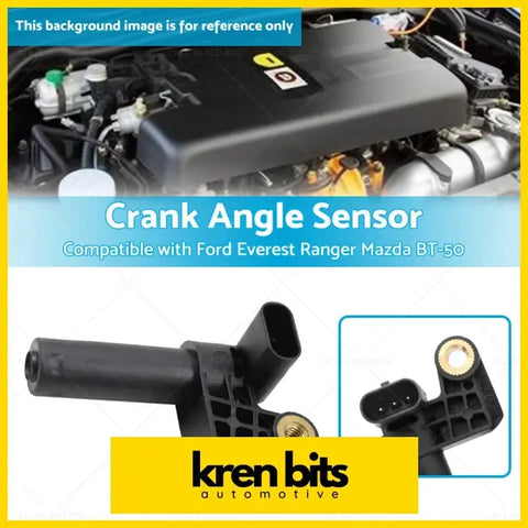 Black plastic crank angle sensor with gold threaded connector and plug for Ford Ranger PX Everest UA Mazda BT-50