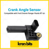 Black plastic crank angle sensor with gold threaded mounting hole and connector for ford ranger px and mazda bt-50