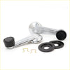 Chrome finished manual crank door handles with black rubber grips and gaskets for nissan datsun 720 ute 1980-1989