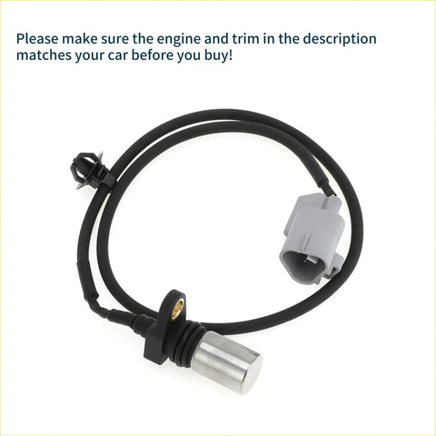 Black and silver crankshaft position sensor with coiled cable and gray connector for Toyota Hilux diesel 2005-2013