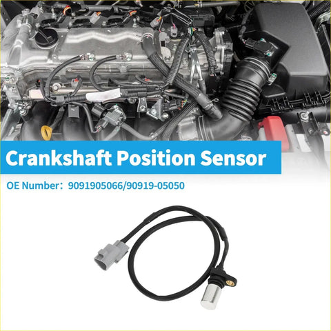 Black coiled crankshaft position sensor cable with gray plastic connector and metallic sensor head for Toyota Hilux 2.5 D 4WD