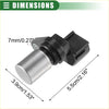 Black and silver crankshaft position sensor with cylindrical metal body and plastic housing for Toyota Solara 2000-2008