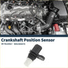Black and white crankshaft position sensor with cylindrical body threaded connector and mounting bracket for Toyota Vitz