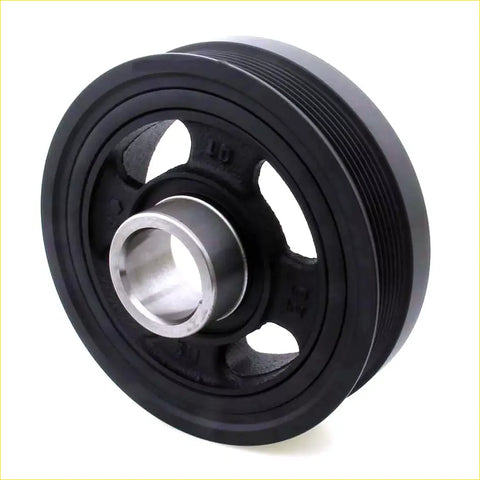 Black rubber-coated crankshaft pulley with metallic hub for toyota hilux kun15 kun25 kun26 kun35 kun36 models