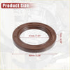 Brown rubber crankshaft seal for Toyota Avalon 2005-2018 with circular design and precise dimensional markings