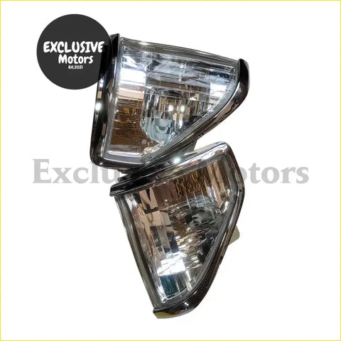 Chrome finished side mirror housing with clear lens and reflective interior for toyota land cruiser prado 1990 1996