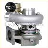 Silver metallic ct26 turbocharger with polished turbine housing and cast iron casing for toyota dyna truck back view