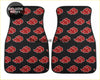 Custom akatsuki clouds black car floor mats with red stylized cloud patterns and white outlines for a sleek interior look
