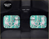 Custom anime arizona floor mats with teal and pink mewtwo floral car seat covers for a vibrant ride look