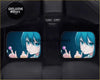 Blue anime-themed car window visors featuring turquoise-haired character holding pink lollipops for custom anime kawaii style