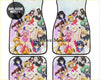 Custom anime Sailor Moon floor mats with vibrant illustrations and black border for car interiors