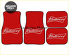 Custom budweiser floor mats featuring red car mats with white budweiser logo perfect for vehicle interiors