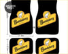 Custom bundaberg rum black car floor mats with yellow logo and white polar bear emblem for stylish protection