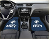 Blue carlton dry custom car floor mats with white team logo and text for a stylish car interior upgrade