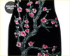 Custom cherry blossom floor mats black featuring pink cherry blossoms and dark gray branches on a black car mat