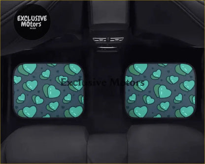 Custom Green Hearts Floor Mats - Interior Accessories