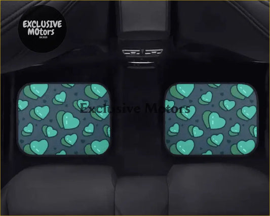 Custom Green Hearts Floor Mats - Interior Accessories