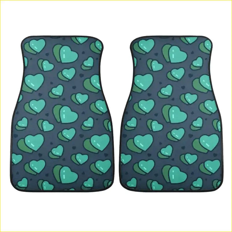 Custom Green Hearts Floor Mats - Interior Accessories