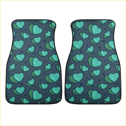 Custom Green Hearts Floor Mats - Interior Accessories