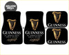 Black guinness car floor mats with gold harps and white branding perfect for custom car interiors