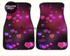 Custom hearts floor mats featuring pink and purple hearts pattern designed for car interiors with durable material