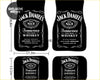Black car floor mats with iconic white jack daniel label design perfect for customizing your ride interior