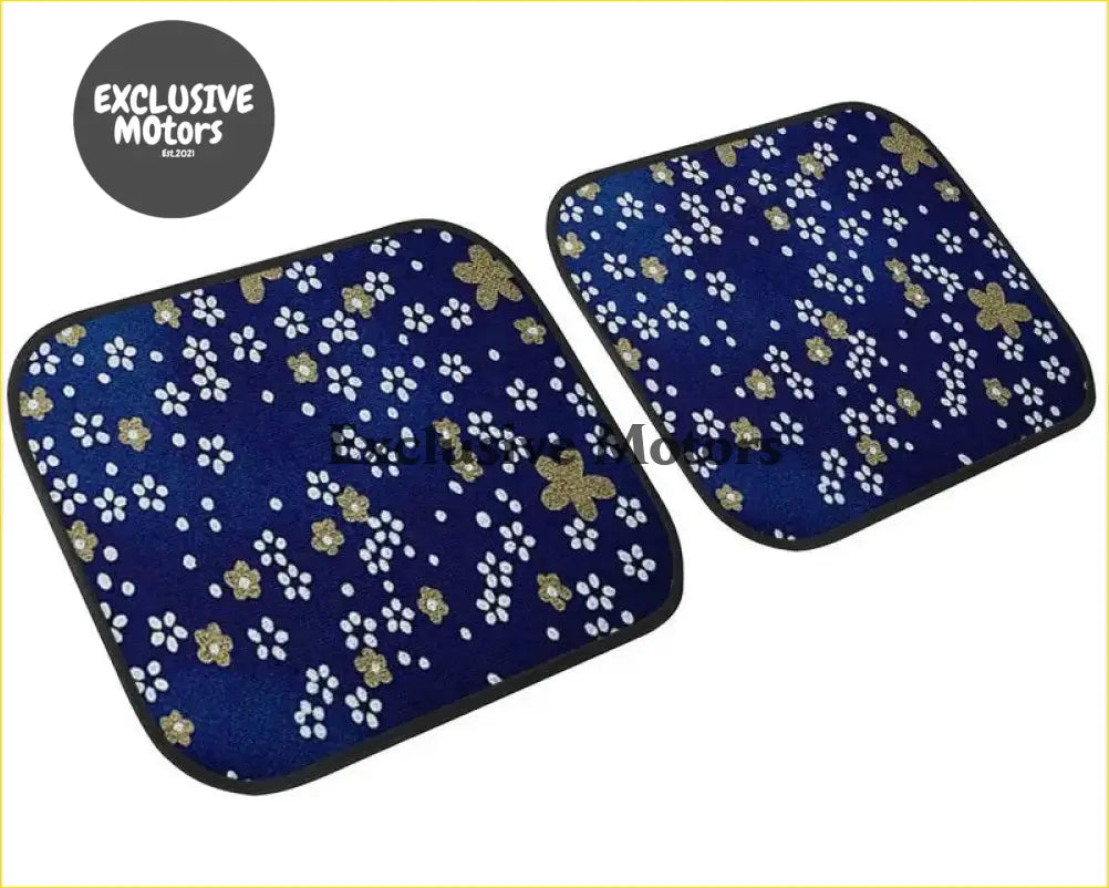 Custom Japanese Blue Cherry Blossom Mini Floor Mats - Interior Accessories