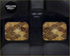 Custom Japanese waves floor mats in gold with a metallic finish and golden wave pattern for car interiors