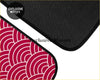 Custom japanese waves floor mats red with black and magenta woven wave pattern for car interiors
