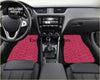Custom japanese waves floor mats featuring red wave patterns designed for car interiors with durable material
