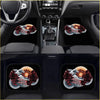 Black car floor mats with hokusai the great wave design and red white flowers custom jdm japanese style