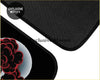 Black car floor mat with red and gray cloud design for custom jdm japanese floor mats