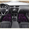 Custom neo pink hearts floor mats with purple neon heart patterns for car interiors made from durable material