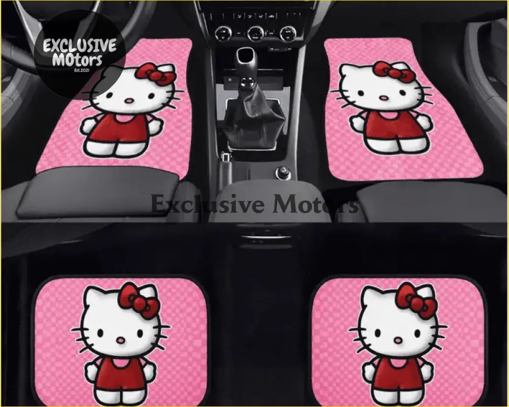 Custom Pink Kitty Cat Floor Mats - Interior Accessories